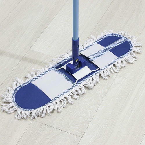 Швабра для мытья пола плоская Доляна, металлическая ручка 116 см, насадка х/б 59x14 см — изображение 2