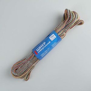 Шнур универсальный с сердечником ПП, d=6 мм, 10 м, цвет МИКС