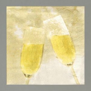 Салфетки бумажные «Бокалы», в наборе 20 штук, 33 x 33 см