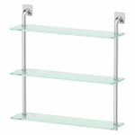 Полка трёхъярусная, ширина 60 см, матовое стекло, хром