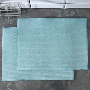 Набор салфеток для сушки посуды, 2 шт: 28x51 см, микрофибра, цвет бирюзовый