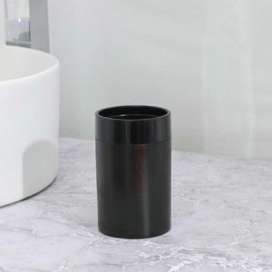 Стакан для зубных щёток, 7x7x11,5 см, цвет чёрный