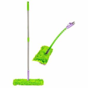 Швабра для мытья пола ORION прямоугольная, 140 см, цвет фиолетовый-зелёный