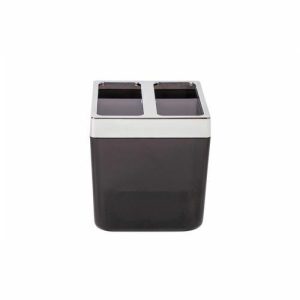 Стакан для зубной пасты и щётки Toskana, цвет прозрачно-чёрный