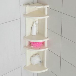 Полка угловая 2-х ярусная, сборная, 17x17x80 см, цвет МИКС