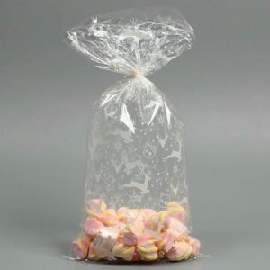 Пакет подарочный пластиковый «Олени», 19 х 39 см