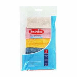 Набор тряпок из микрофибры, BonHome, 20х30 см, 5 шт