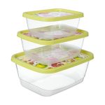 Набор контейнеров прямоугольных, 3 шт., в ассортименте