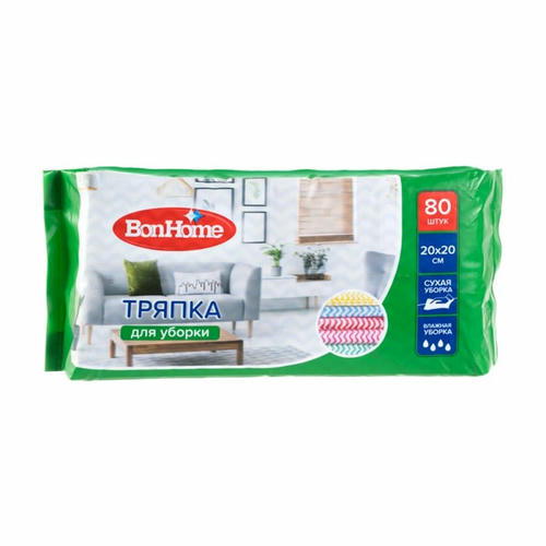 Тряпка для уборки, BonHome, 20х20 см, 80 шт — изображение 2
