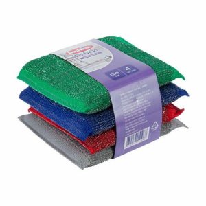 Губки чистящие, BonHome, 13х9 см, 4 шт