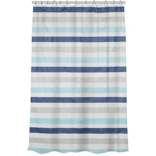 VETTA Набор для ванной:шторка ПЕВА 180х180см,кольца пластик 12шт,коврик противоск. 68х36см,ПВХ,ЦИАН — изображение 2