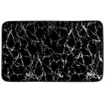 ВСЁГАЗИН Коврик для ванной комнаты, 80x50 см, черный, серебро