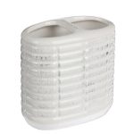 ВСЁГАЗИН Стакан с разделителем для щеток и зубной пасты, керамика, Кьяро