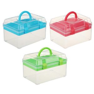 Бокс для мелочей, пластик, 17х11,5х11,5см, 3 цвета