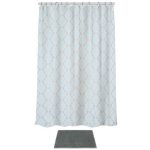 VETTA Набор для ванной: шторка полиэстер 180х180см, кольца пластик, коврик шенилл,61х40см,ОРНАМЕНТ