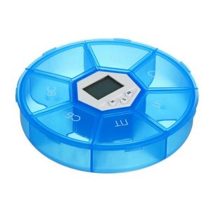 ВСЁГАЗИН Бокс для таблеток с таймером, 7 секций, пластик, металл, d11см, h2,5см