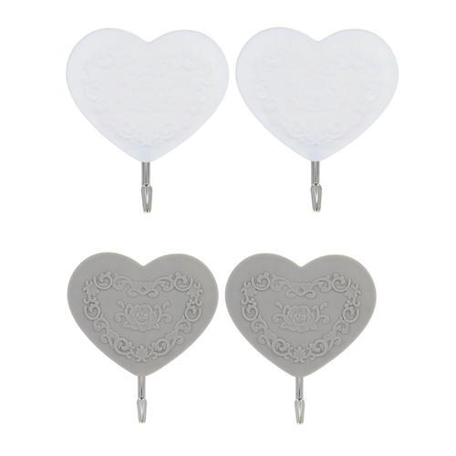 VETTA Love Набор крючков для полотенец 2 шт самоклеящихся, пластик, 2 цвета — изображение 2