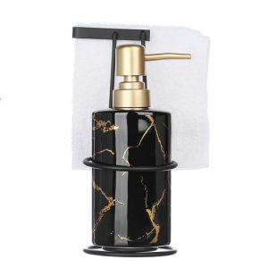 VETTA Дозатор для жидкого мыла c салфеткой Geisha, керамика черная, металл