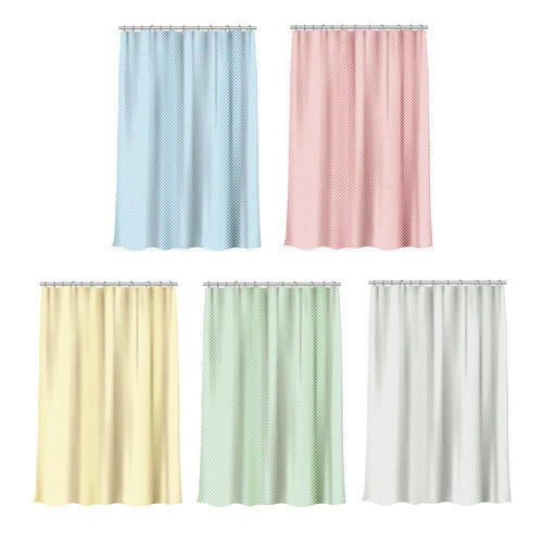 VETTA Шторка для ванной, ПЕВА, 180x180см, Горошек, 5 цветов