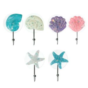 VETTA Набор крючков для полотенец 2 шт на присоске Море, пластик, 8x9см, 6 дизайнов