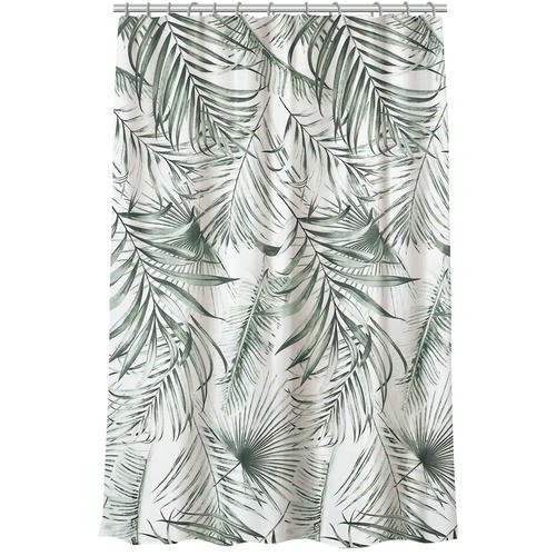 VETTA Шторка для ванной, полиэстер, 180x180см, кольца пластик, ПАЛЬМЕТТА