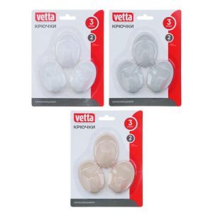 VETTA Крючки самоклеящиеся на блистере, 3шт