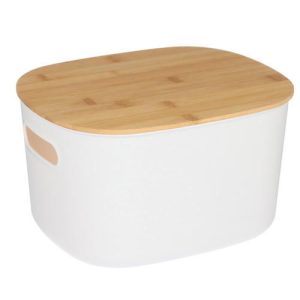 VETTA Корзина для хранения с бамбуковой крышкой Токио, 27x22,5x15,5см