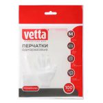 VETTA Перчатки полиэтиленовые, 100 шт, р-р M