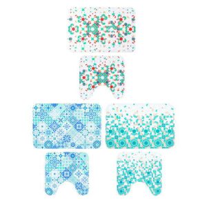 VETTA Набор ковриков 2шт для ванной и туалета, Франко, флис, 60x40см + 40x40см, 3 дизайна