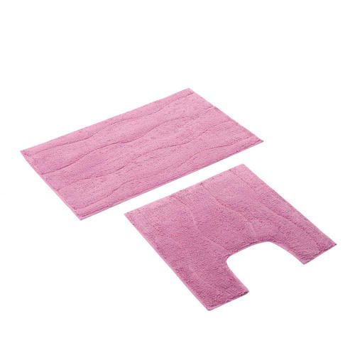 VETTA Набор ковриков для ванной и туалета 40x60+40x40 см, хлопок, вишневый — изображение 2