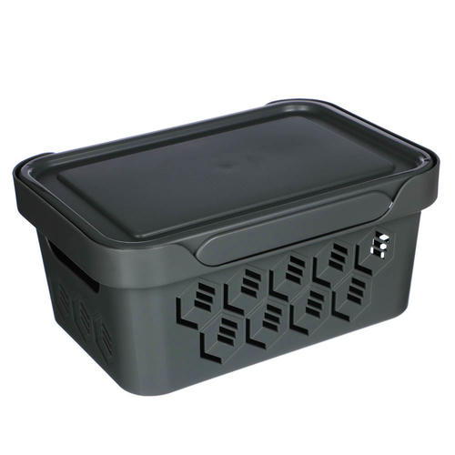 Корзина с крышкой универсальная 4,6л DELUXE, 27х19х12см, пластик, 2 цвета — изображение 2