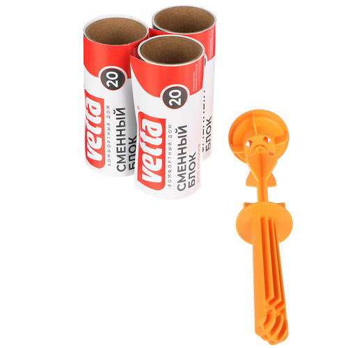 VETTA Ролик для чистки одежды + 2 сменных блока, 20 листов, Дизайн GC — изображение 2