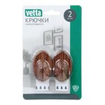 VETTA Крючки самоклеящиеся, 2шт, дерево, SR, пластик, 1,5кг, 5,5х3,2х2,5см