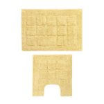 VETTA Набор ковриков для ванной и туалета 40x60+40x40 см, хлопок, горчичный