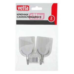 VETTA Крючки самоклеящиеся в пакете, 2шт