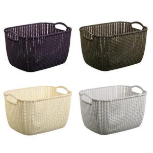 VETTA Корзинка вязаная, пластик, 38х28х23см, 4 цвета