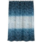 VETTA Шторка для ванной, ЭВА, 180x180см, 12 колец, 3D, полоски, синий