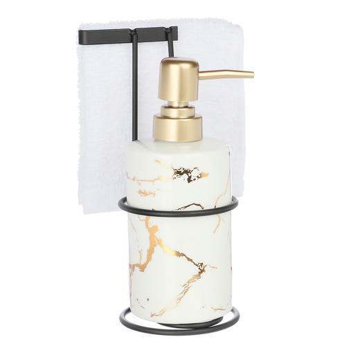VETTA Дозатор для жидкого мыла c салфеткой Geisha, керамика белая, металл — изображение 2