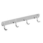 VETTA Планка для ванной комнаты 4 крючка, 29см, крепление с шапочками в комп., хром, нерж.сталь