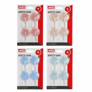 VETTA Крючки самоклеящиеся на блистере, 4шт