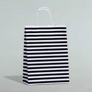 Пакет крафт, белый, «Полосы», 24 х 10.5 х 32 см - 10 шт.