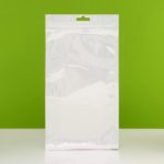 Пакет Zip-lock ПП, белый, со сплошным окном, плоский, еврослот, 13 х 24 см - 100 шт.