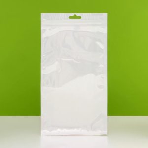 Пакет Zip-lock ПП, белый, со сплошным окном, плоский, еврослот, 13 х 24 см - 100 шт.