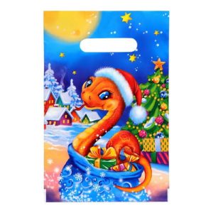 Новый год. Пакет "Очаровашка", полиэтиленовый с вырубной ручкой, 20х30 см - 100 шт.