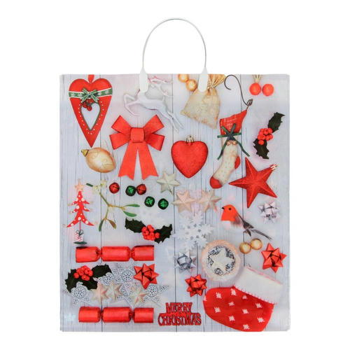 Новый год. Пакет "Коллаж сталь", полиэтиленовый с пластиковой ручкой, 44 х 40 см - 10 шт. — изображение 2