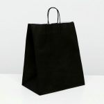 Пакет крафт черный, 32 х 19,5 х 37 см - 5 шт.