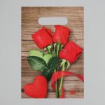 Пакет "Свежие розы", полиэтиленовый с вырубной ручкой, 20 х 30 см, 30 мкм - 100 шт.