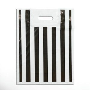 Пакет полиэтиленовый с вырубной усиленной ручкой, ЧБ 30 х 40 см, 50 мкм - 50 шт.