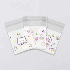 Пакет БОПП с липкой лентой, "Корейский стиль", 7*7+3см МИКС - 100 шт.