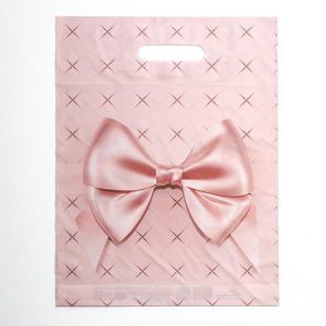 Пакет "Персиковый бант", полиэтиленовый с вырубной ручкой, 30х40 см, 50 мкм - 50 шт.